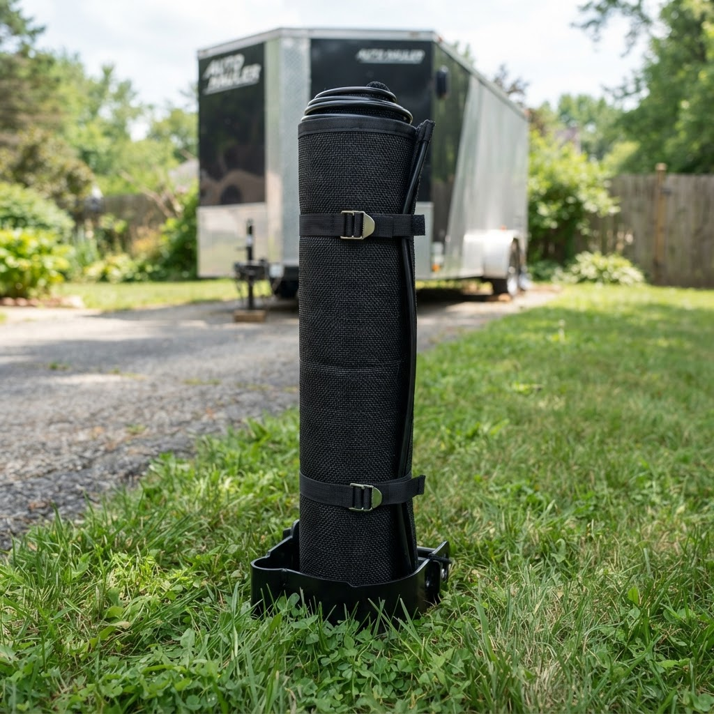 Black trailer rock guard debris shield
